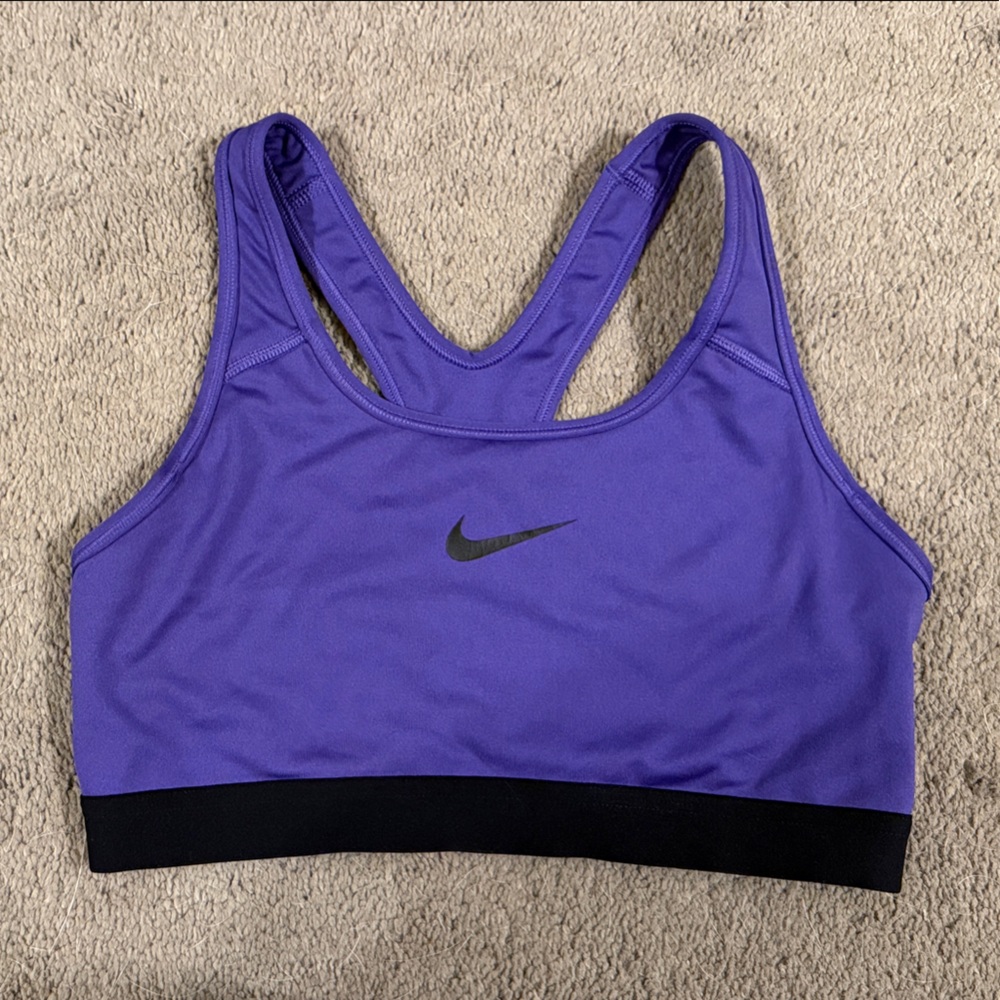 Nike Women's Purple and Black Sports Bra